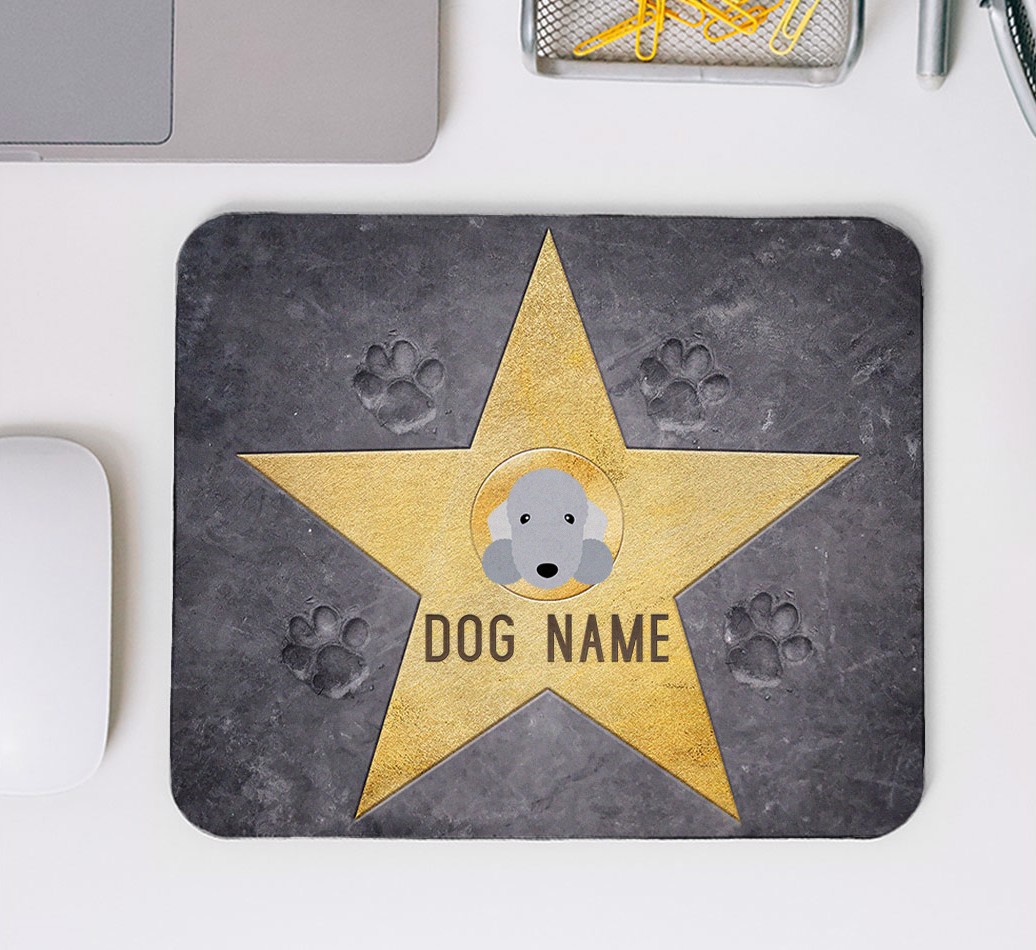 Star of Fame: Personalised Mouse Mat for your {breedFullName} - mouse mat top view
