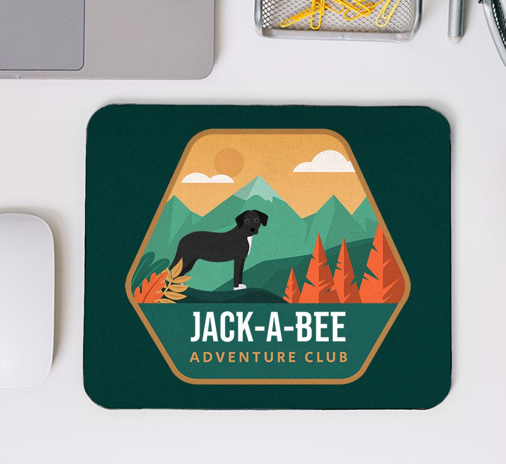 Adventure Club: Personalised Mouse Mat for your {breedFullName} - mouse mat top view