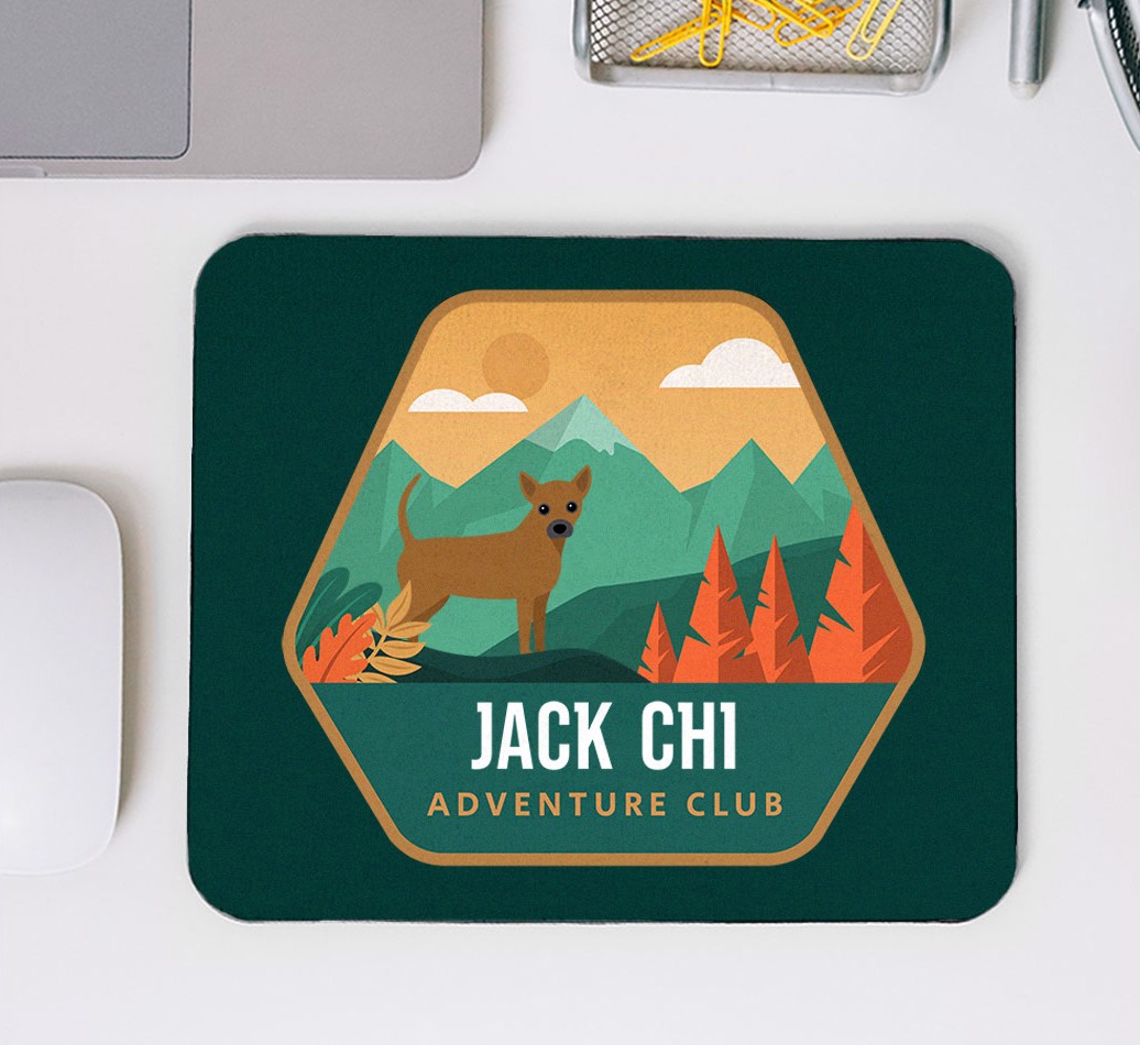 Adventure Club: Personalised Mouse Mat for your {breedFullName} - mouse mat top view