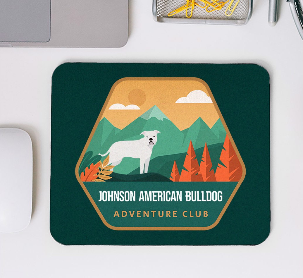 Adventure Club: Personalised Mouse Mat for your {breedFullName} - mouse mat top view