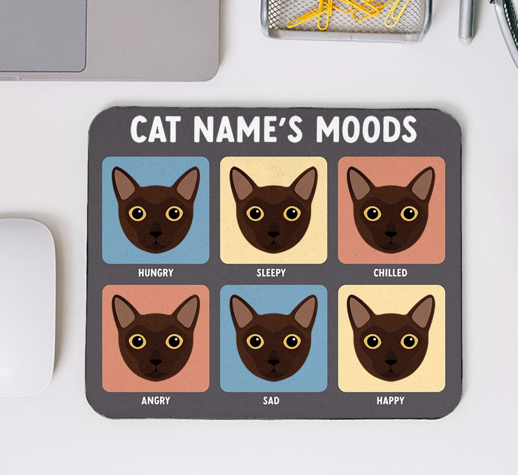 My Cat's Mood: Personalised Mouse Mat for your cat - mouse mat top view