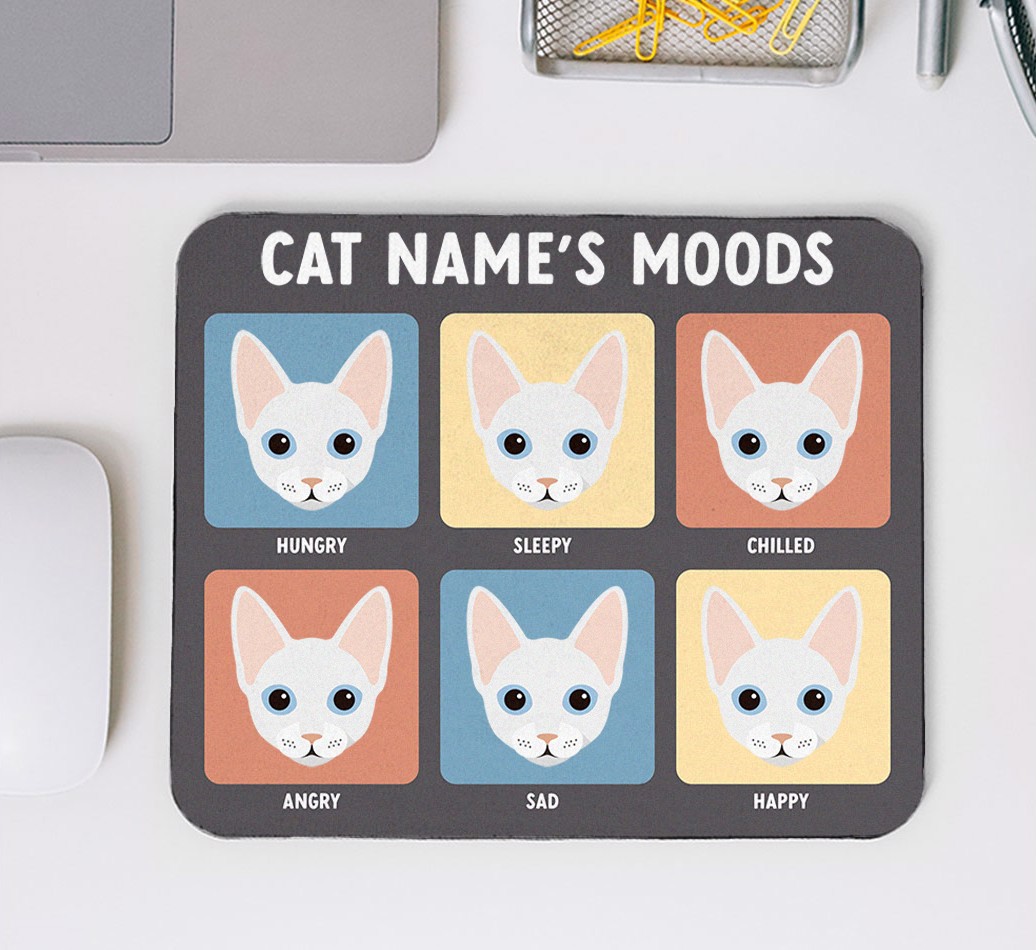 My Cat's Mood: Personalised Mouse Mat for your cat - mouse mat top view
