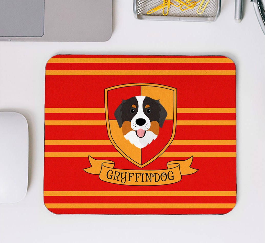 Dogwarts: Personalised {breedFullName} Mouse Mat - mouse mat top view