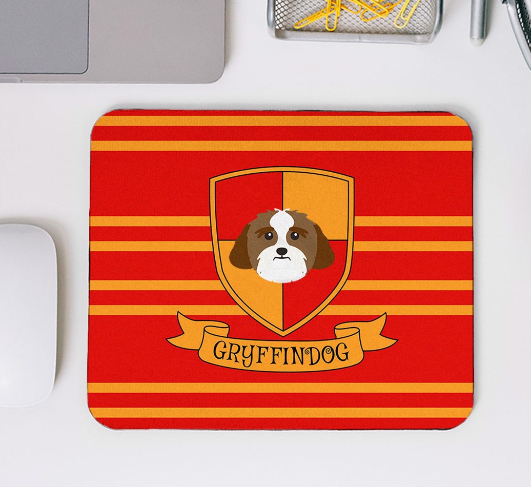 Dogwarts: Personalised {breedFullName} Mouse Mat - mouse mat top view