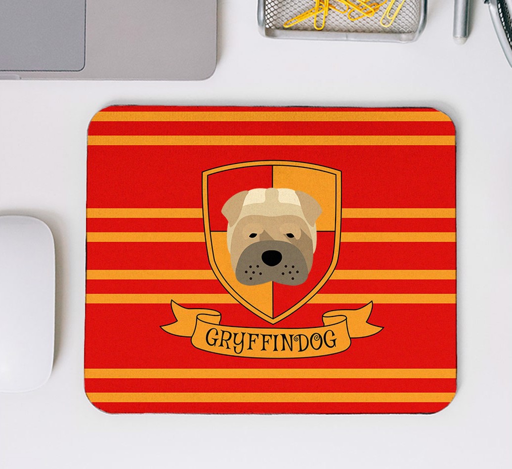 Dogwarts: Personalised {breedFullName} Mouse Mat - mouse mat top view