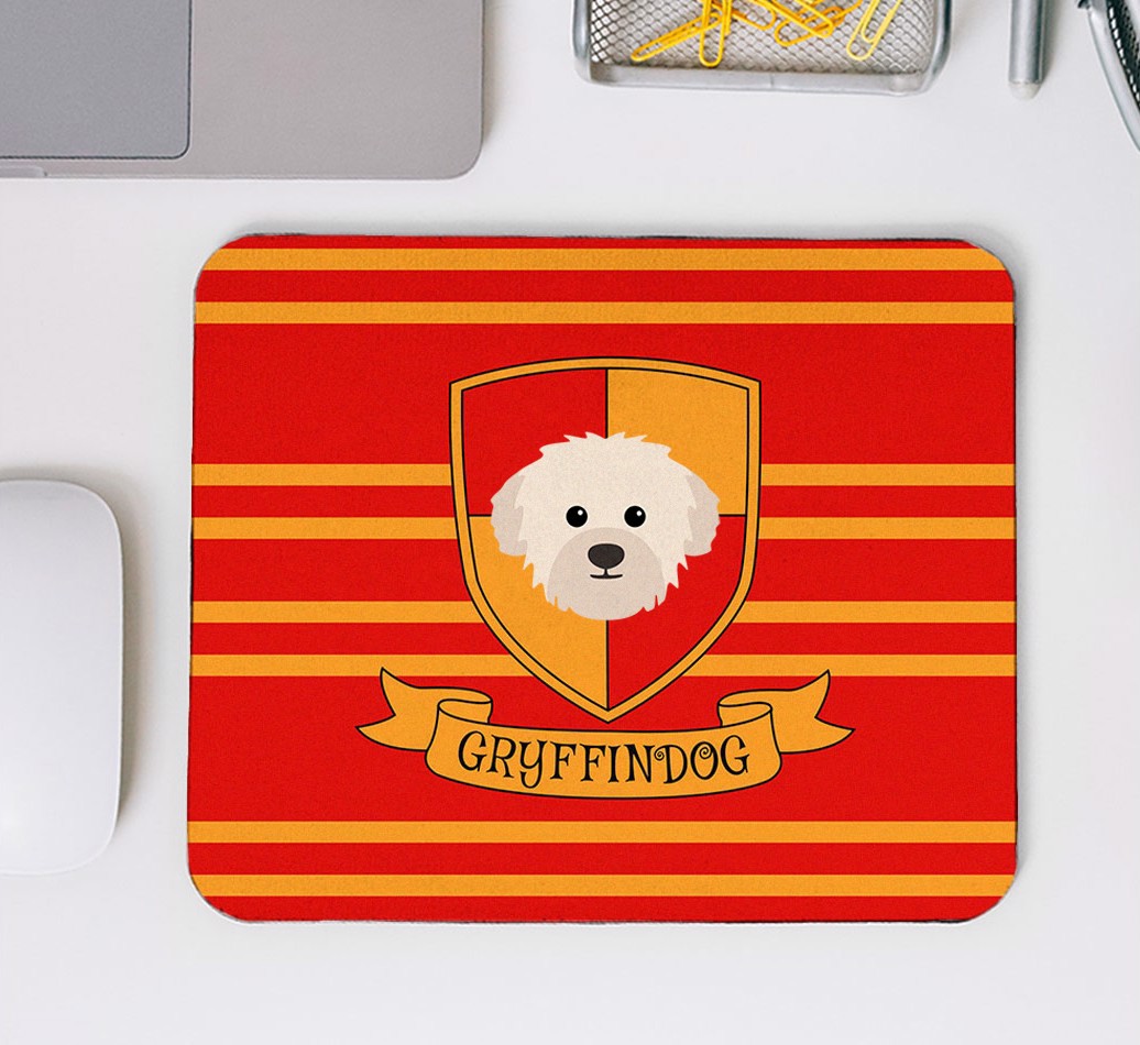 Dogwarts: Personalised {breedFullName} Mouse Mat - mouse mat top view