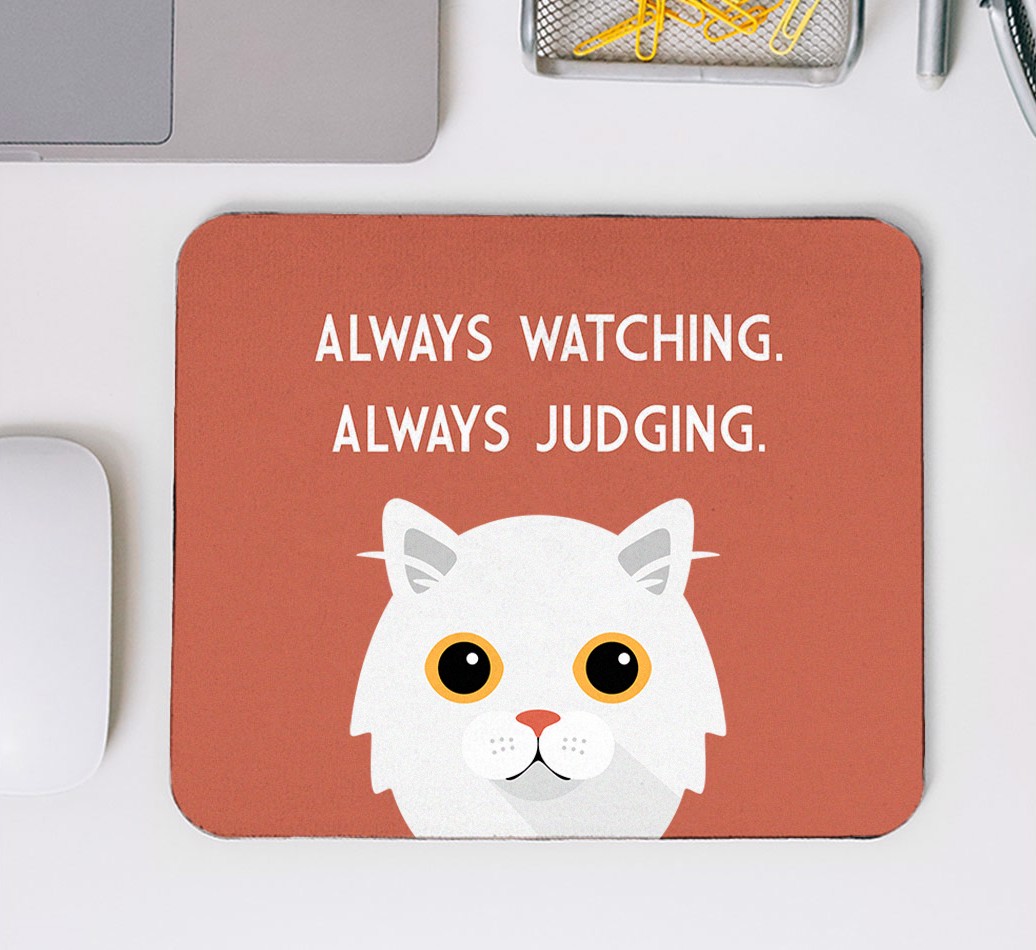 Always Watching. Always Judging: Personalised {breedFullName} Mouse Mat - mouse mat top view