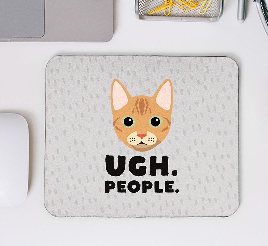 Ugh, People...: Personalised {breedFullName} Mouse Mat - mouse mat top view