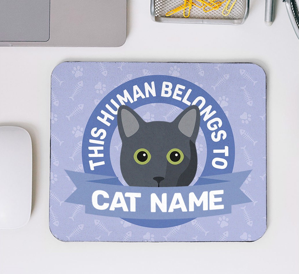 This Human Belongs To...: Personalised Mouse Mat for your Cat - mouse mat top view