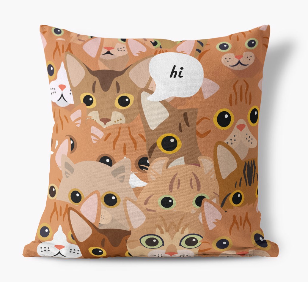 Hiding Cat: Personalised {breedFullName} Cushion - front view