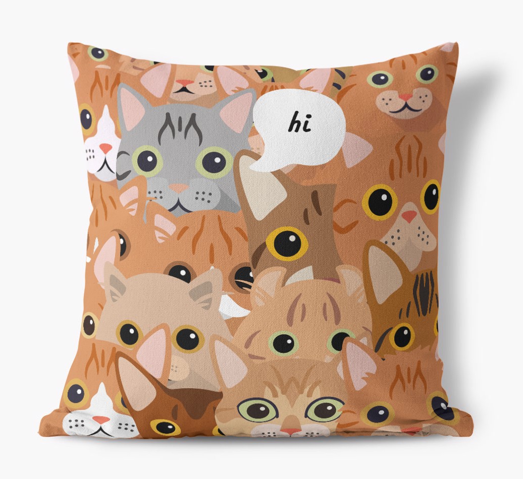 Hiding Cat: Personalized {breedFullName} Pillow - front view
