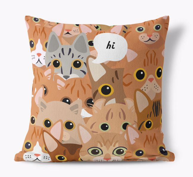 Hiding Cat: Personalized {breedCommonName} Canvas Pillow