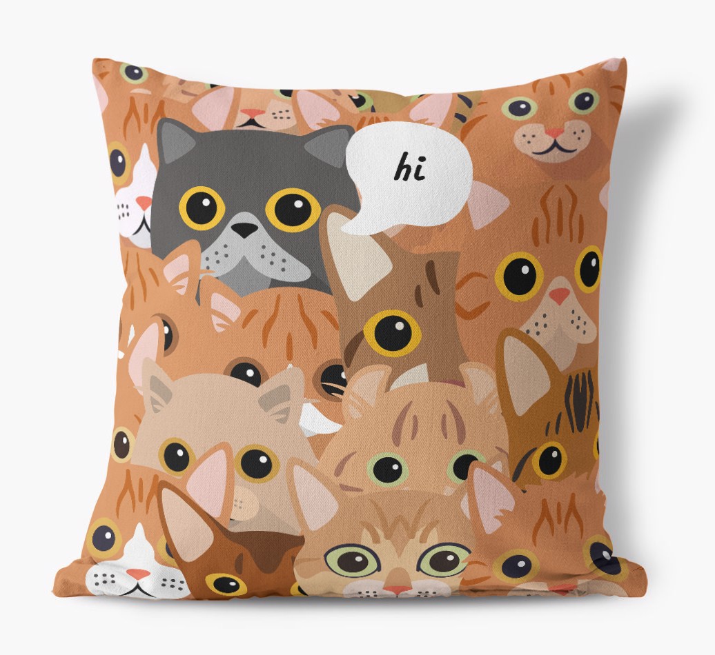 Hiding Cat: Personalized {breedFullName} Pillow - front view