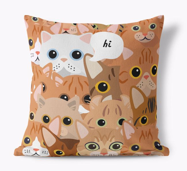 Hiding Cat: Personalised {breedCommonName} Canvas Cushion