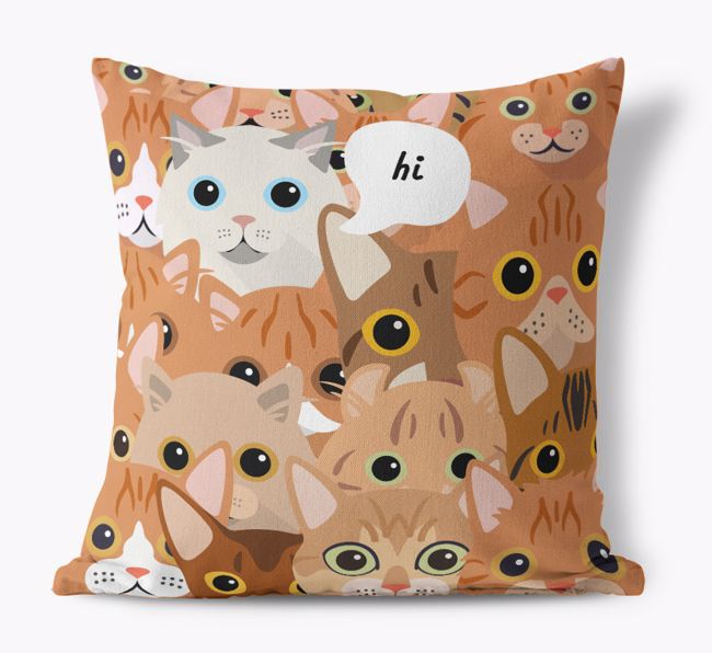 Hiding Cat: Personalised {breedCommonName} Canvas Cushion