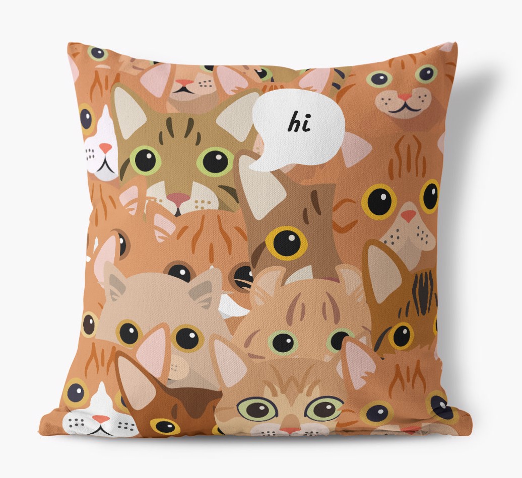 Hiding Cat: Personalised {breedFullName} Cushion - front view