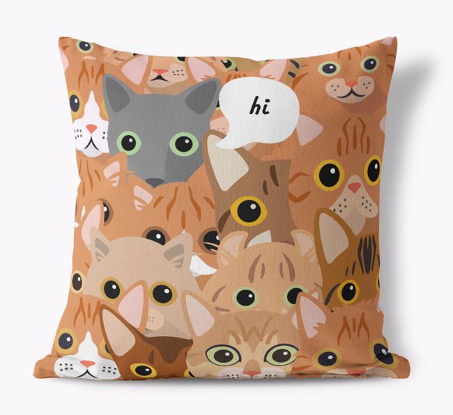 Hiding Cat: Personalized {breedCommonName} Canvas Pillow