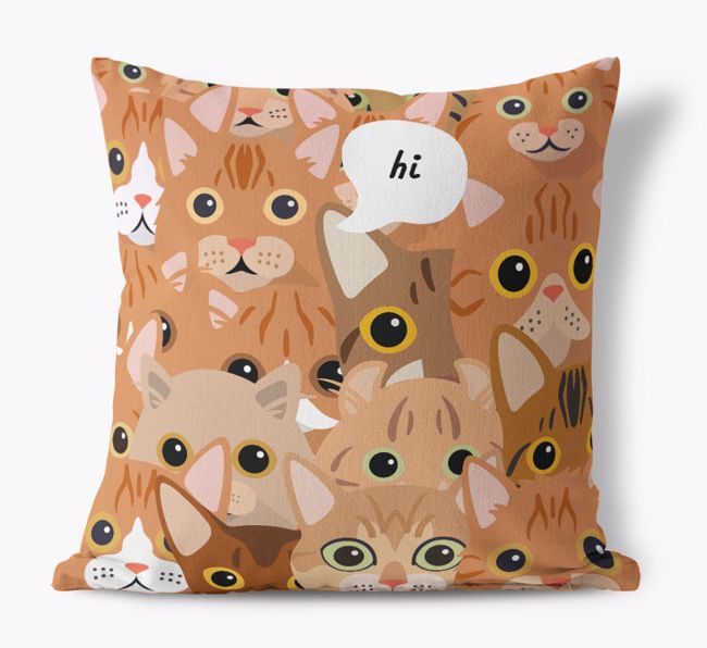 Hiding Cat: Personalized {breedCommonName} Canvas Pillow