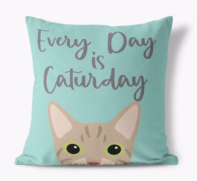 Everyday is Caturday: Personalised {breedCommonName} Canvas Cushion