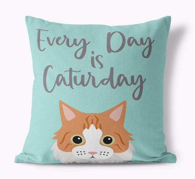 Everyday is Caturday: Personalised {breedCommonName} Canvas Cushion