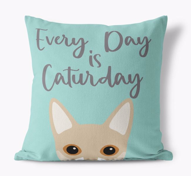 Everyday is Caturday: Personalised {breedCommonName} Canvas Cushion