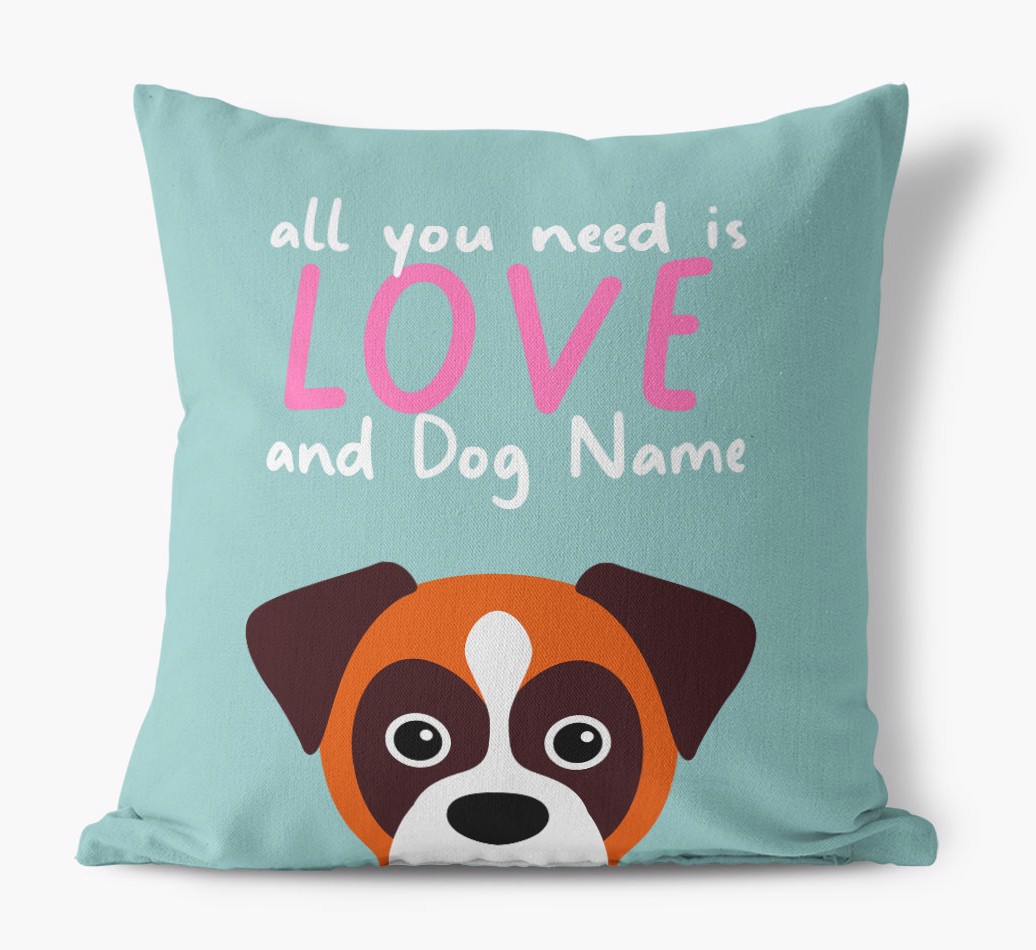 All You Need Is Love: Personalized {breedFullName} Pillow - front view