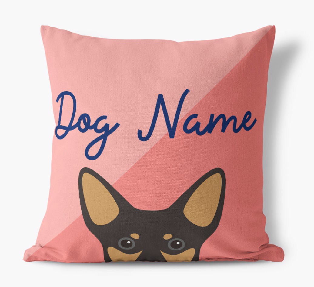 Peeking Name: Personalized {breedFullName} Pillow - front view