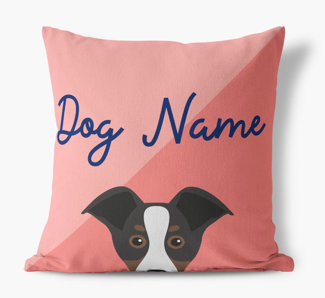Peeking Name: Personalised {breedFullName} Cushion - front view