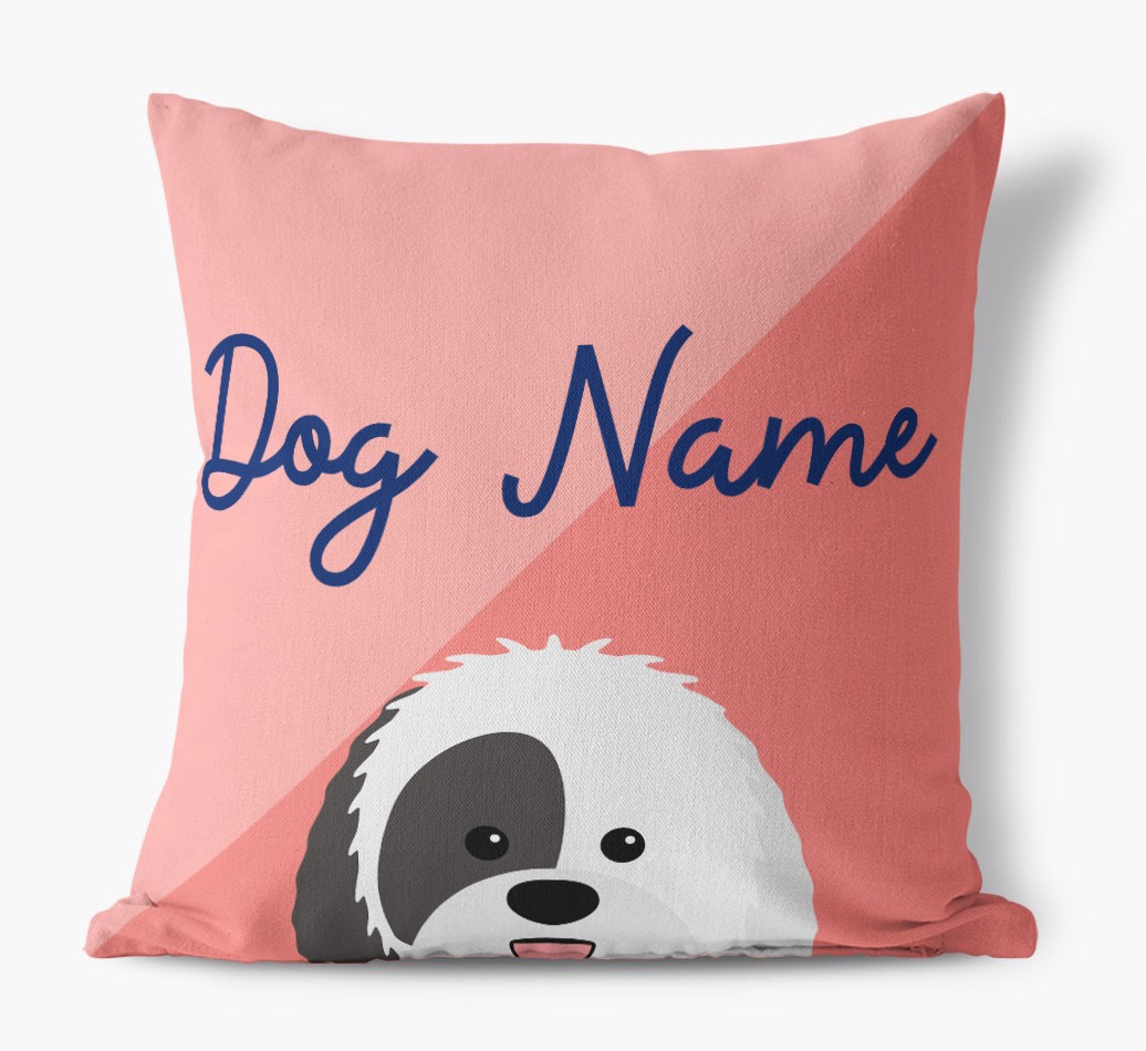 Peeking Name: Personalized {breedFullName} Pillow - front view