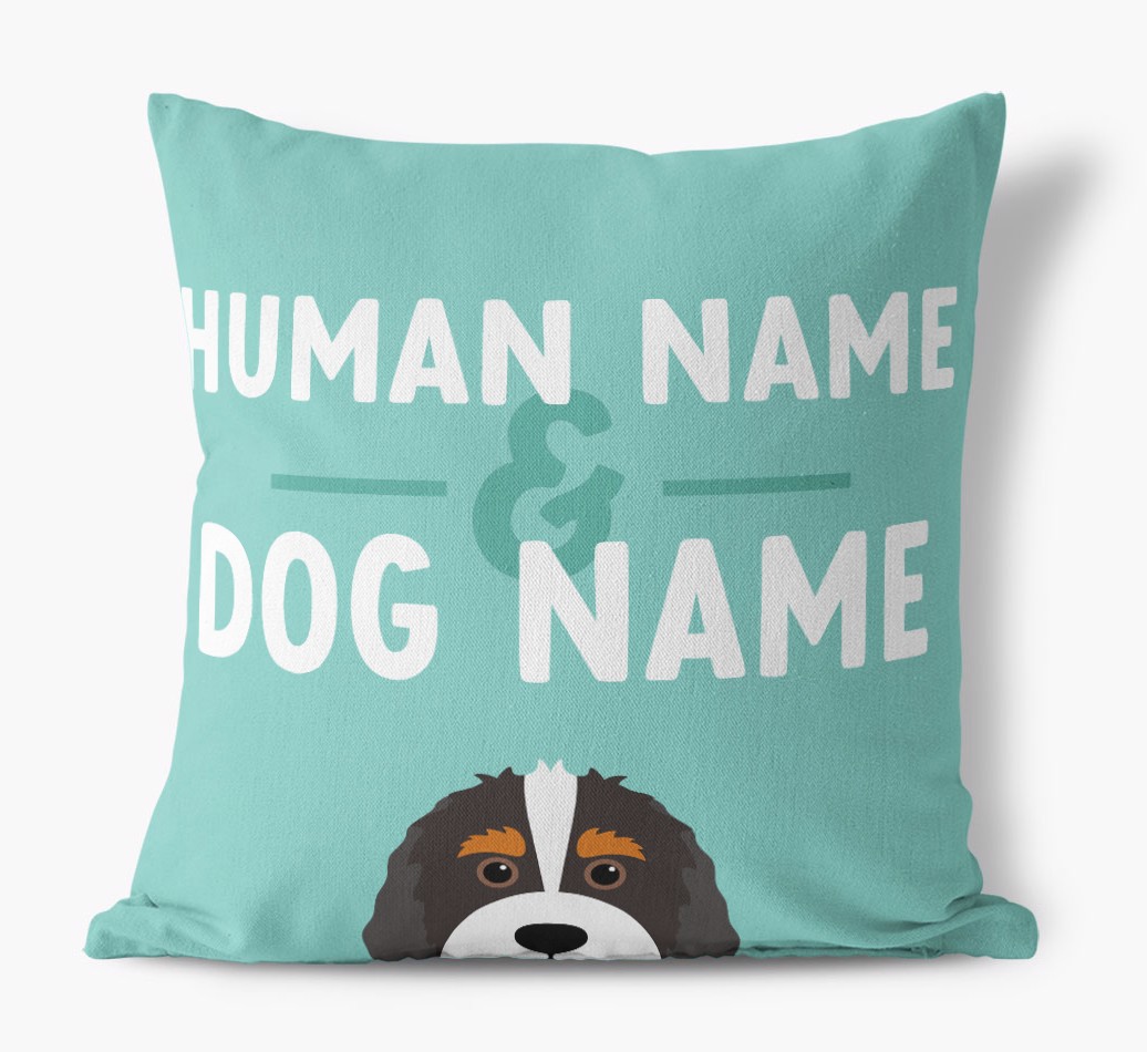 Human And Pet Name: Personalized {breedFullName} Pillow - front view