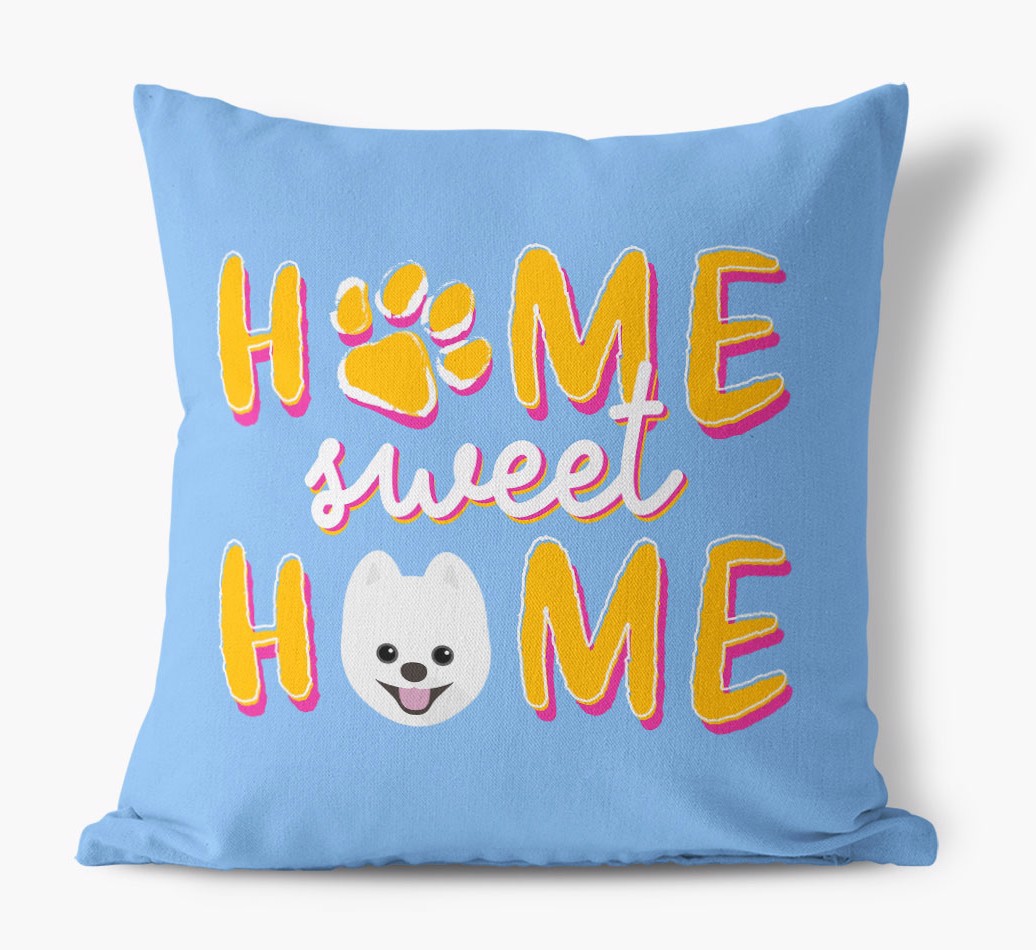 Home Sweet Home: Personalised {breedFullName} Cushion - front view