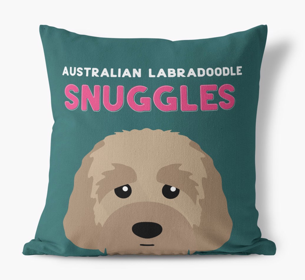 Snuggles: Personalised {breedFullName} Cushion - front view