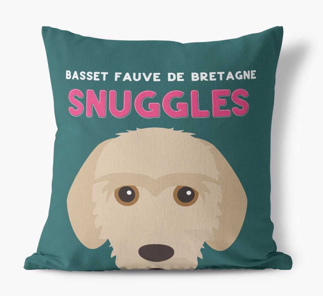 Snuggles: Personalised {breedFullName} Cushion - front view