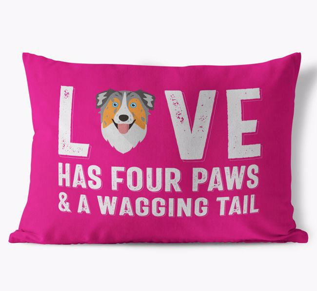 Love Has Four Paws: Personalised {breedFullName} Soft Touch Cushion