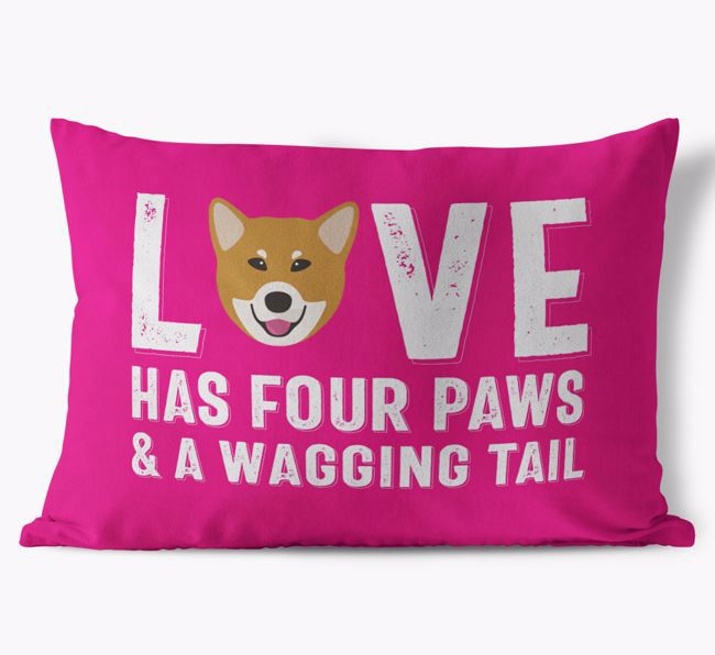 Love Has Four Paws: Personalised {breedFullName} Soft Touch Cushion