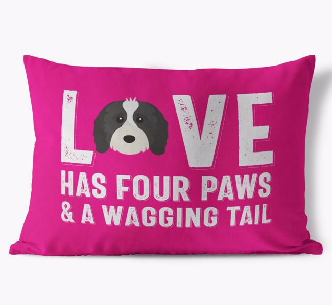 Love Has Four Paws: Personalised {breedFullName} Soft Touch Cushion