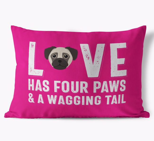 Love Has Four Paws: Personalized {breedFullName} Soft Touch Pillow