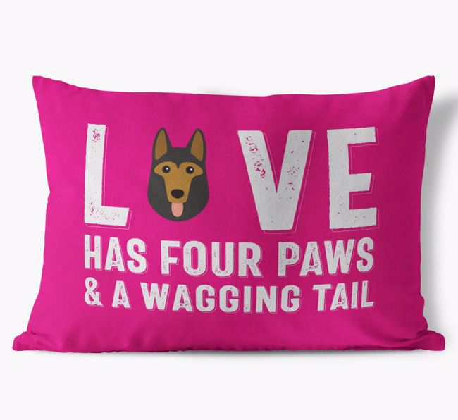 Love Has Four Paws: Personalised {breedFullName} Soft Touch Cushion