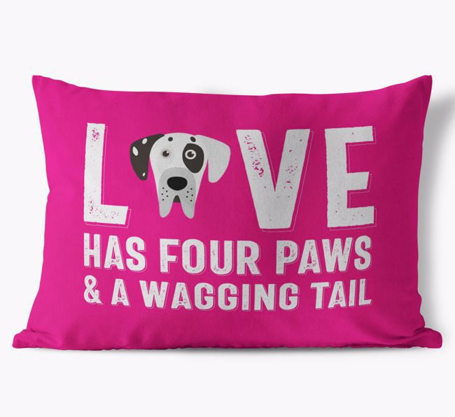 Love Has Four Paws: Personalised {breedFullName} Soft Touch Cushion