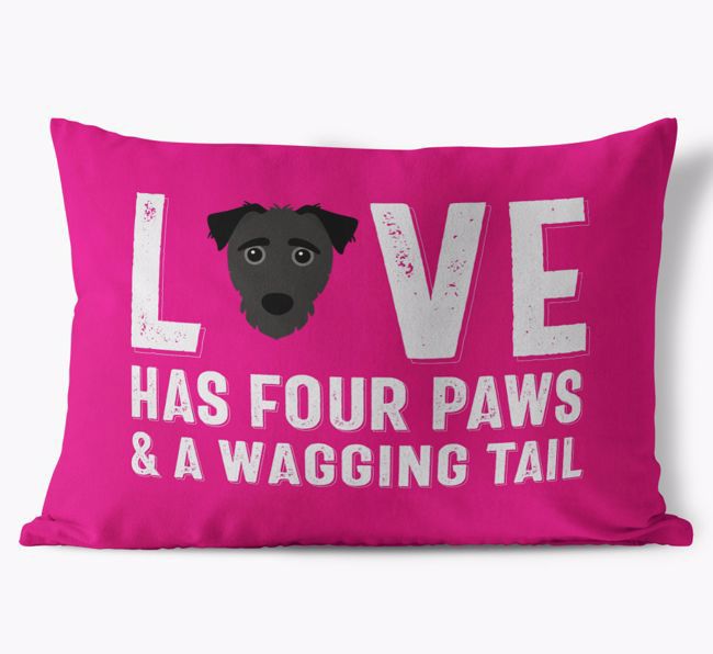 Love Has Four Paws: Personalised {breedFullName} Soft Touch Cushion