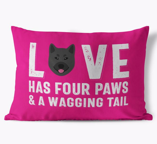 Love Has Four Paws: Personalised {breedFullName} Soft Touch Cushion