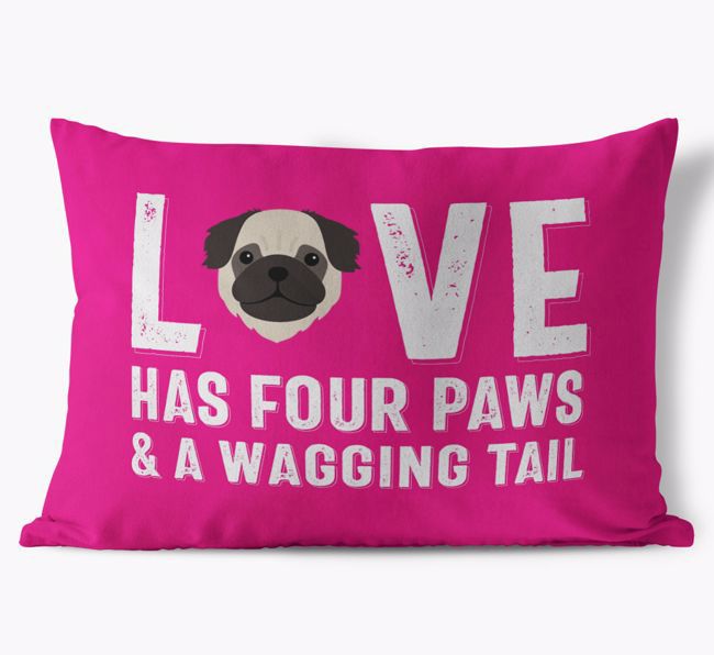 Love Has Four Paws: Personalized {breedFullName} Soft Touch Pillow