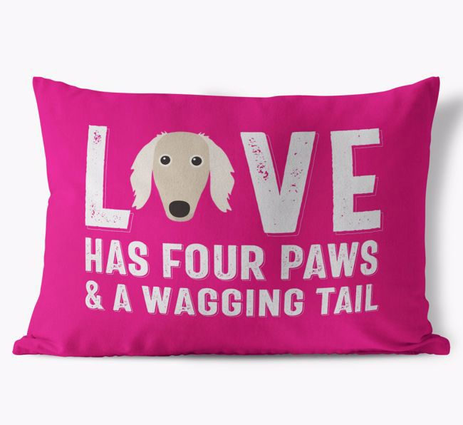 Love Has Four Paws: Personalised {breedFullName} Soft Touch Cushion