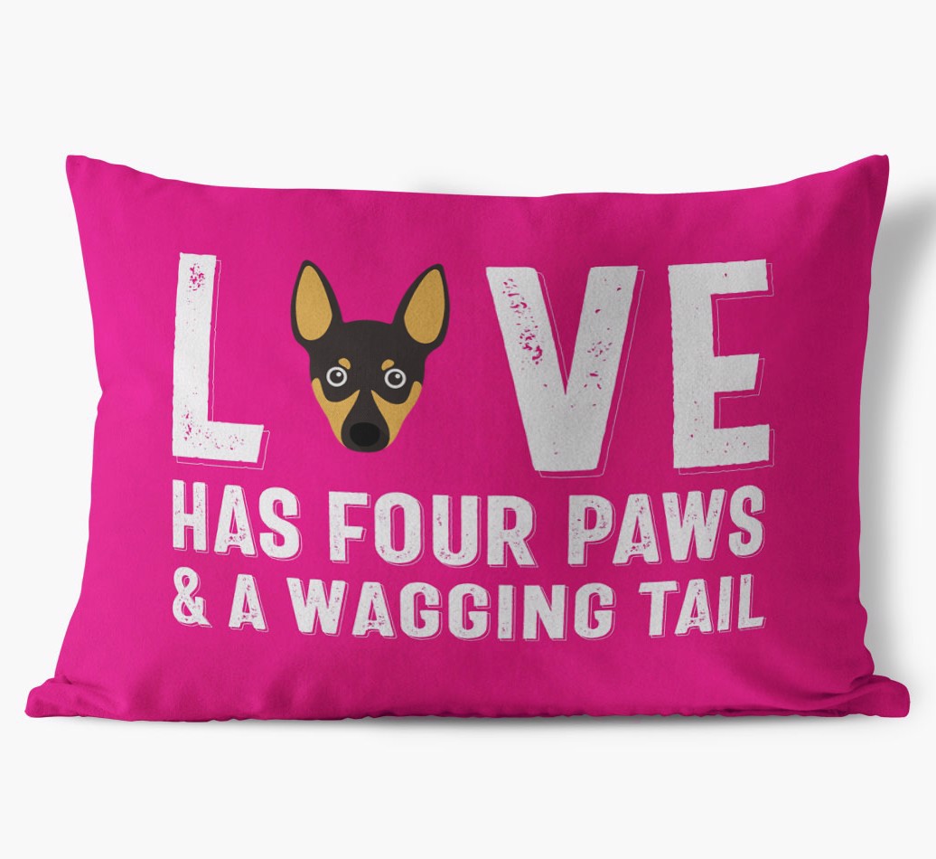 Love Has Four Paws: Personalised {breedFullName} Soft Touch Cushion front view