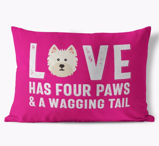 Love Has Four Paws: Personalised {breedFullName} Soft Touch Cushion