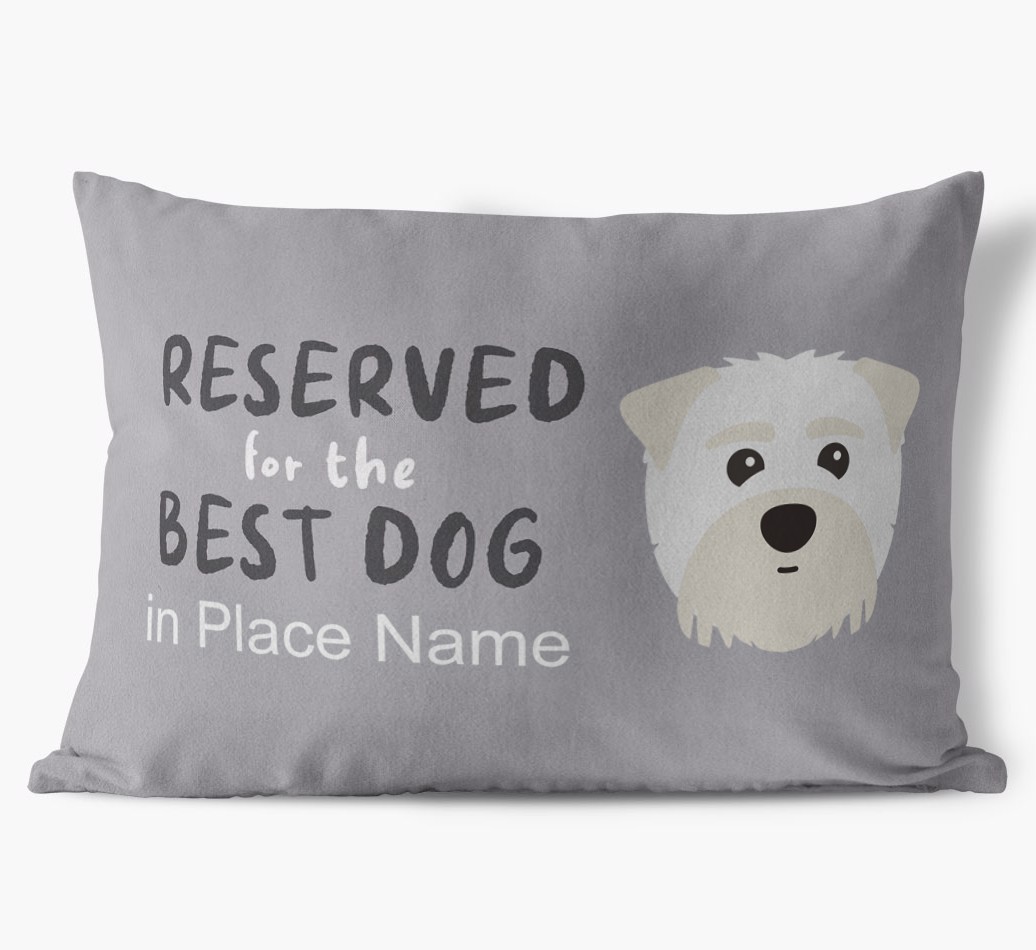 Best Dog In: Personalized {breedFullName} Pillow - front view