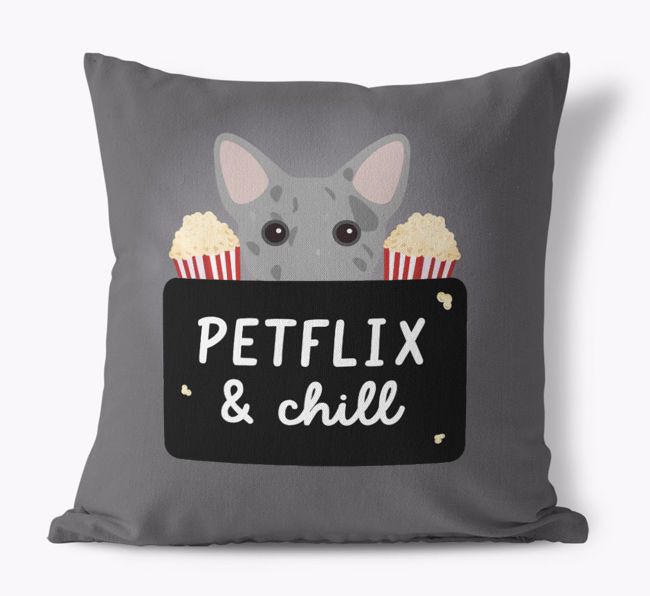Petflix & Chill: Personalised {breedFullName} Canvas Cushion