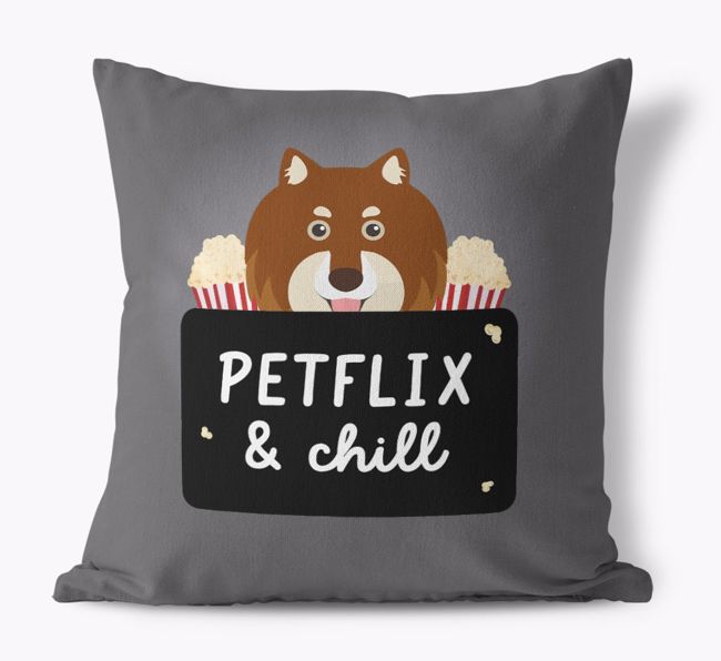 Petflix & Chill: Personalized {breedFullName} Canvas Pillow