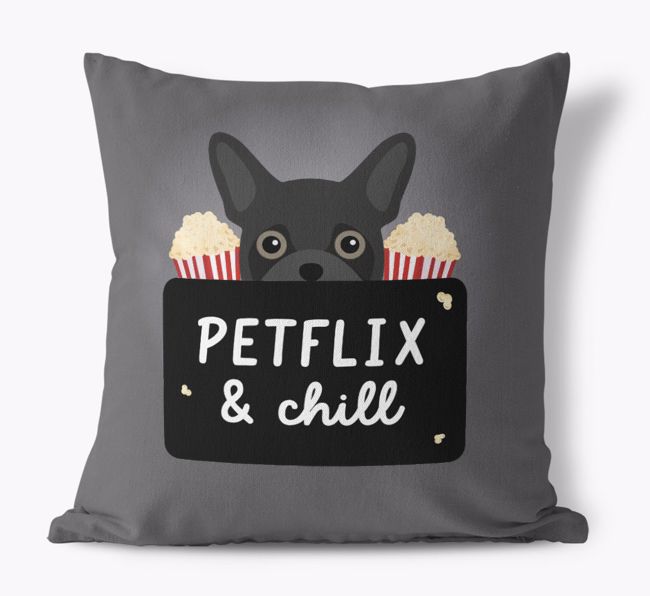 Petflix & Chill: Personalised {breedFullName} Canvas Cushion