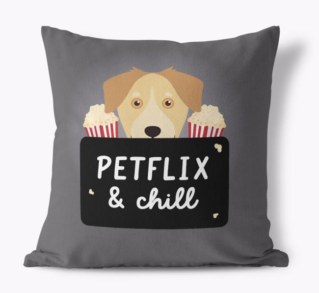 Petflix & Chill: Personalized {breedFullName} Canvas Pillow